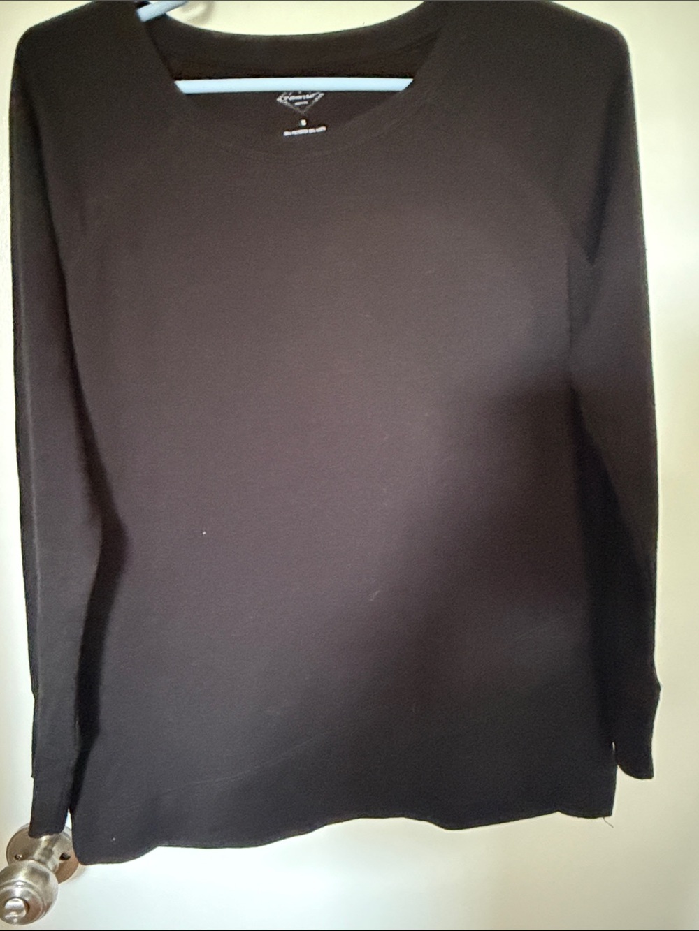 St. John's Bay Black Crewneck Long Sleeve Top new without tags